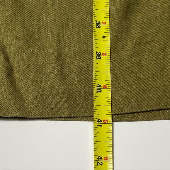 Cabi Charlie Linen / Lyocell Blend Olive Green Wide Leg Trouser Pants Women's 8 - Picture 3 of 14